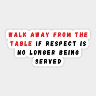 Walk Away from the Table in Red and Black Sticker